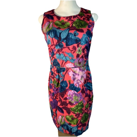 J. Crew Dresses & Skirts - J Crew 100% Cotton Pink Floral Midi Dress Pleated Size 6